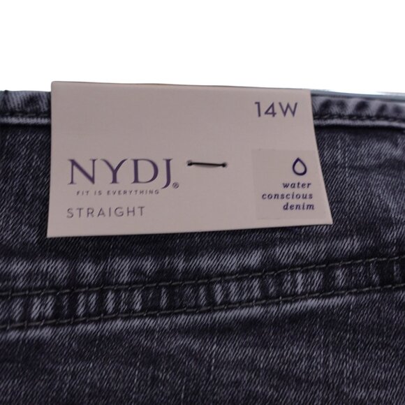 NWT NYDJ Marilyn Straight Higher Rise Ankle Jeans Sz 14W Nobelle Denim Slim Fit - Picture 7 of 11